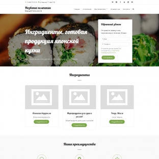 Ингридиенты. готовая продукция японской кухни